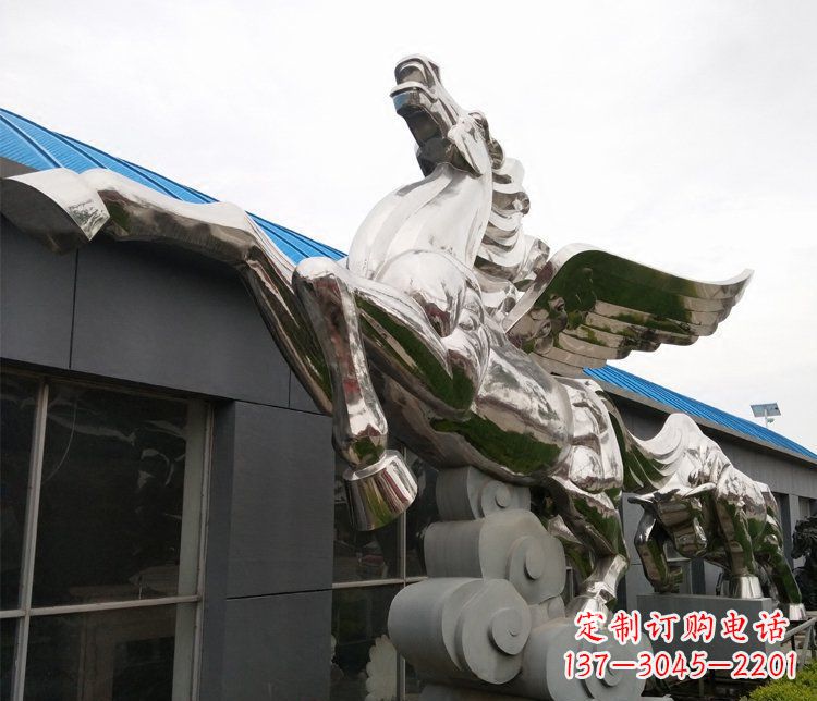 安阳不锈钢腾云的飞马城市雕塑
