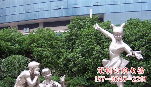 安阳不锈钢踢毽子儿童雕塑
