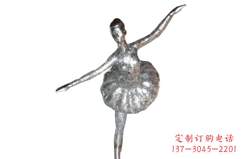 安阳不锈钢跳芭蕾舞女孩雕塑