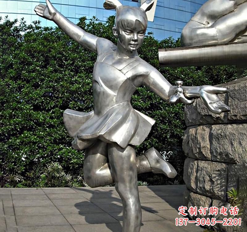 安阳不锈钢跳舞儿童人物雕塑