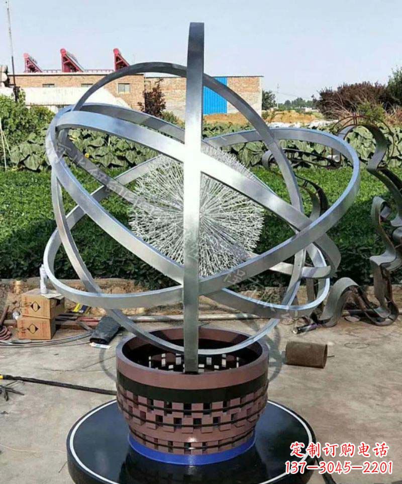 安阳不锈钢铁艺圆环景观雕塑