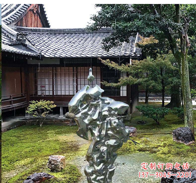 安阳不锈钢庭院抽象太湖石雕塑