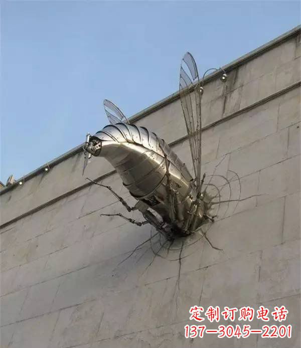 安阳不锈钢无头苍蝇动物雕塑