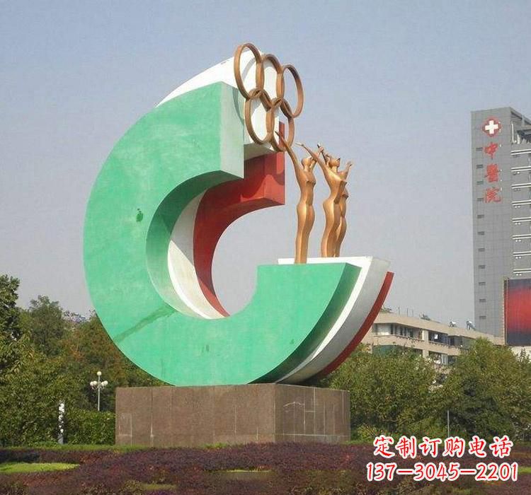 安阳不锈钢五环运动员人物雕塑