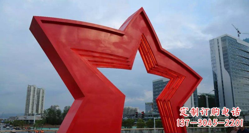 安阳不锈钢五角星拱门广场景观雕塑