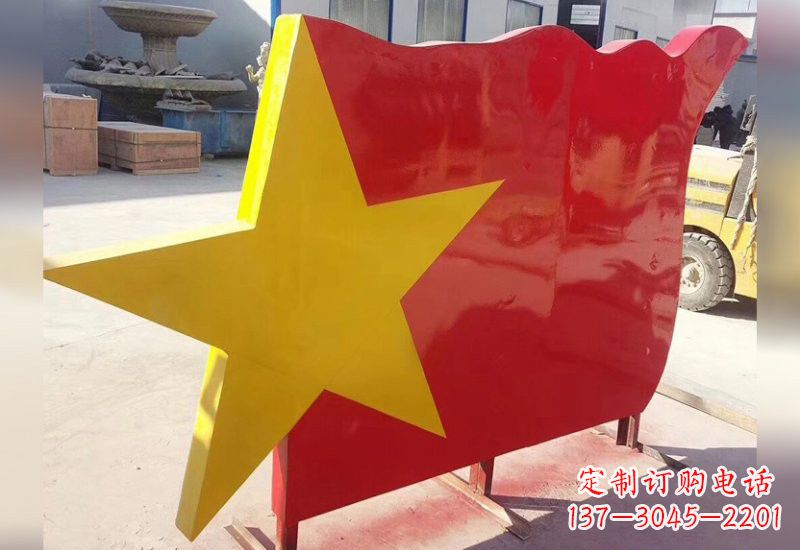 安阳不锈钢五角星旗帜雕塑