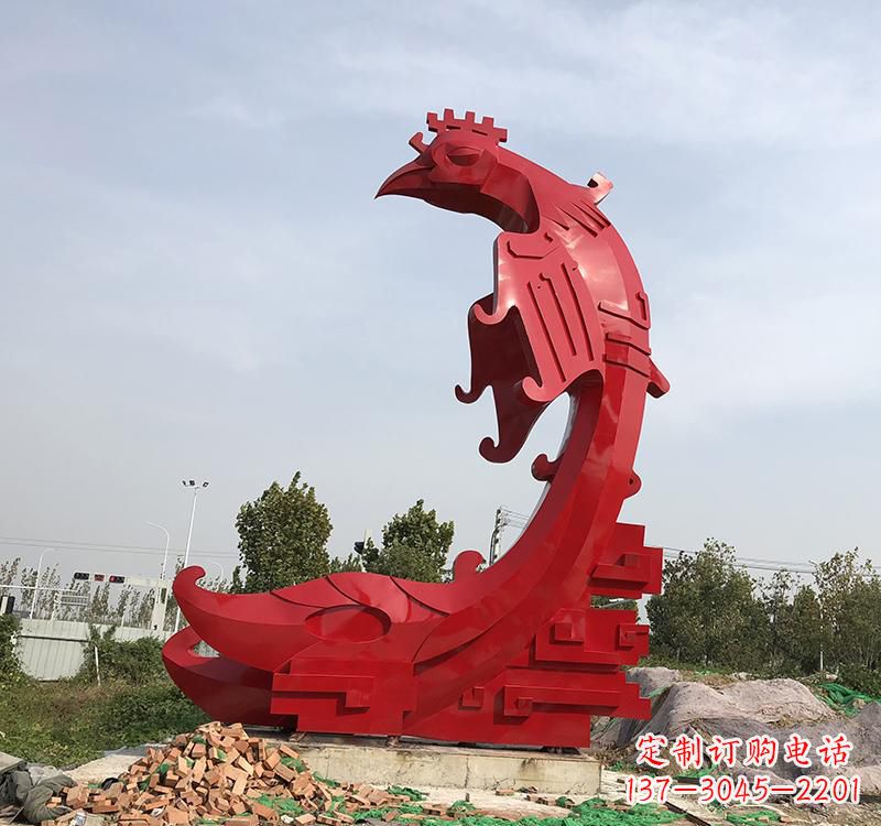 安阳不锈钢现代广场凤凰雕塑