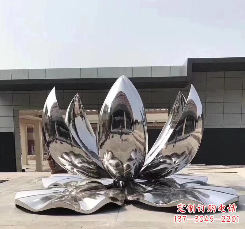 安阳不锈钢现代镜面荷花雕塑