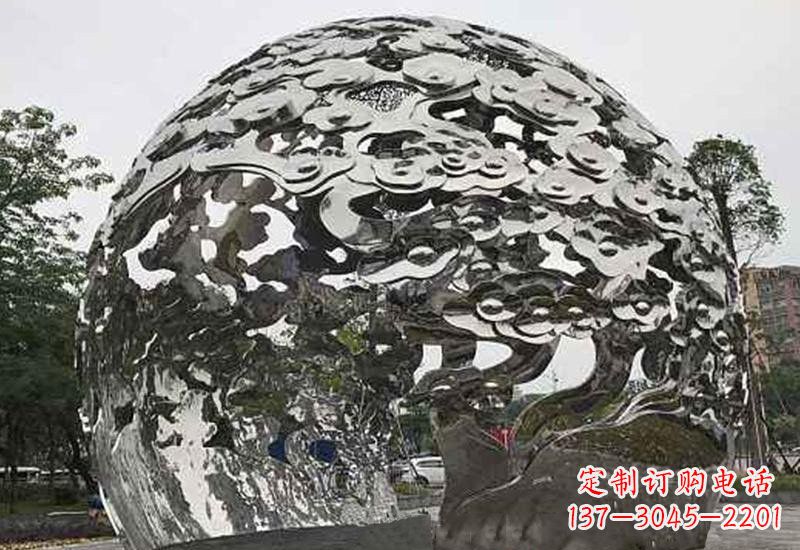 安阳不锈钢祥云镂空球拱门雕塑