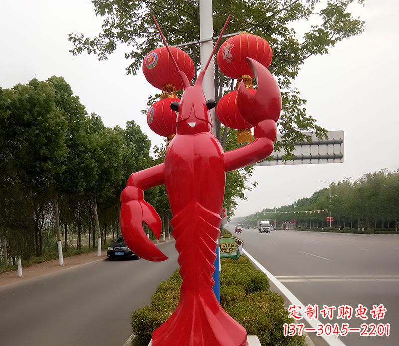 安阳不锈钢小龙虾景观雕塑