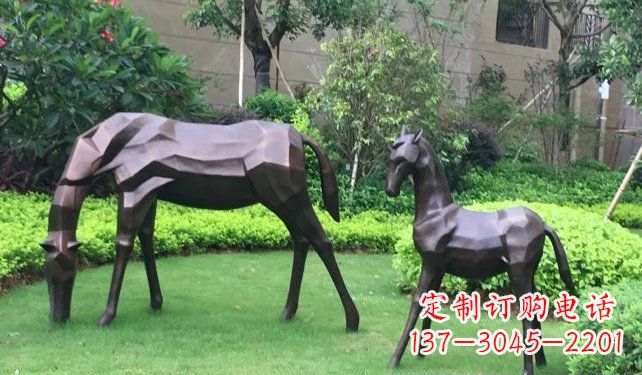 安阳不锈钢马雕塑精致的园林景观装饰