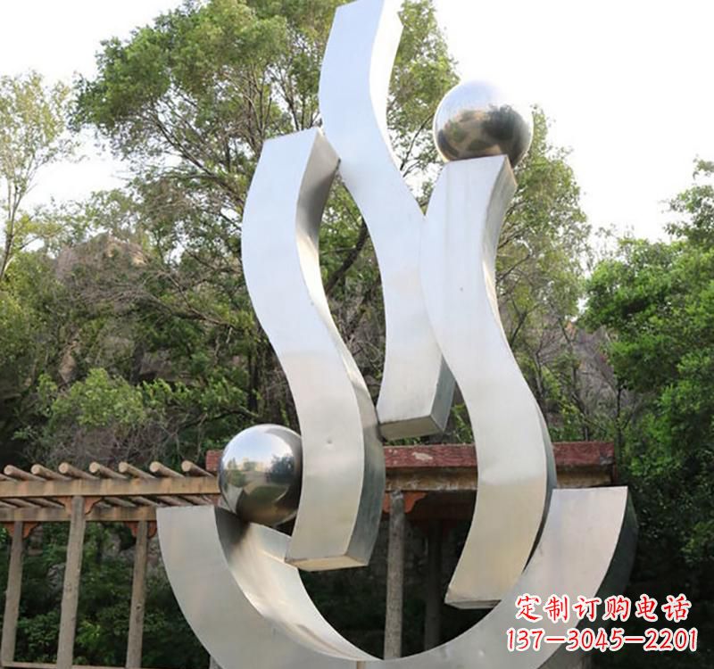 安阳不锈钢小区s型飘带雕塑