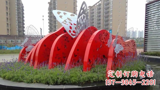 安阳不锈钢小区抽象蝴蝶雕塑