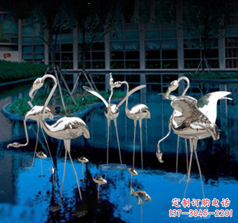 安阳不锈钢小区动物仙鹤雕塑