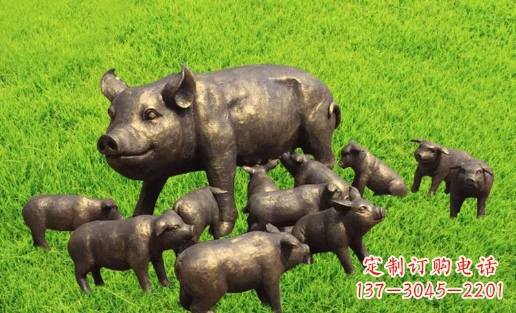 安阳不锈钢小猪公园动物雕塑