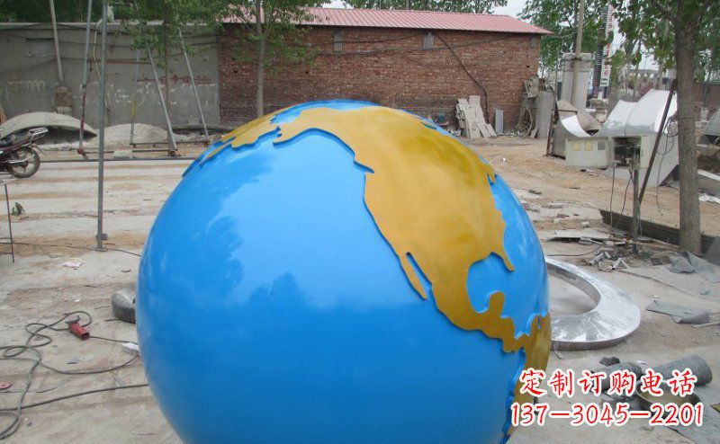 安阳不锈钢校园地球雕塑象征着全球友好