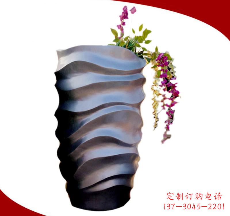 安阳不锈钢校园景观花盆雕塑