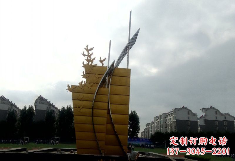 安阳不锈钢校园启航帆船雕塑