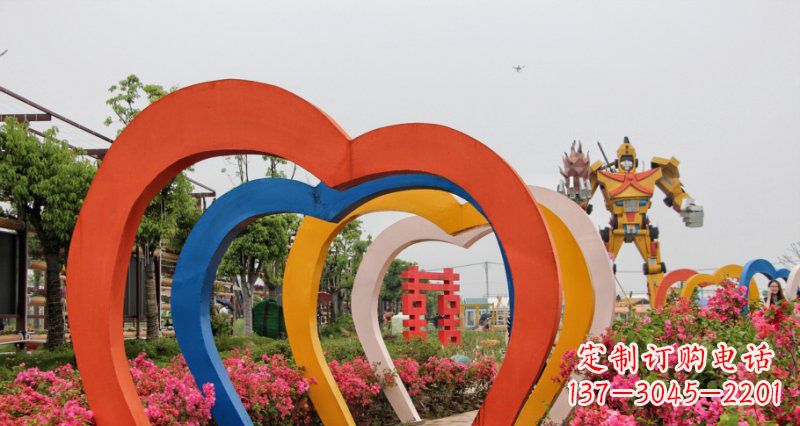 安阳不锈钢心形拱门公园雕塑