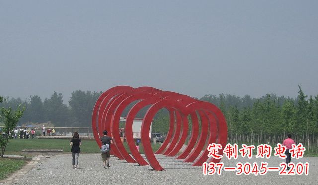 安阳不锈钢心形拱门公园景观雕塑