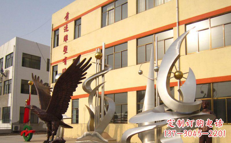 安阳不锈钢雄鹰雕塑 (2)