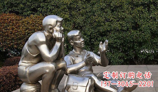 安阳不锈钢学生人物雕塑