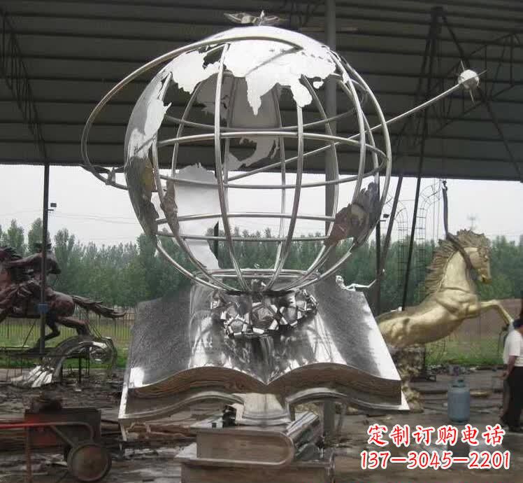 安阳不锈钢学校地球仪雕塑