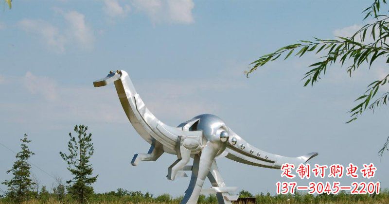 安阳不锈钢鸭嘴龙公园动物雕塑
