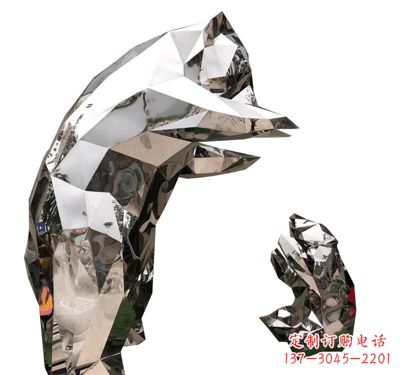 安阳不锈钢园林动物熊猫雕塑