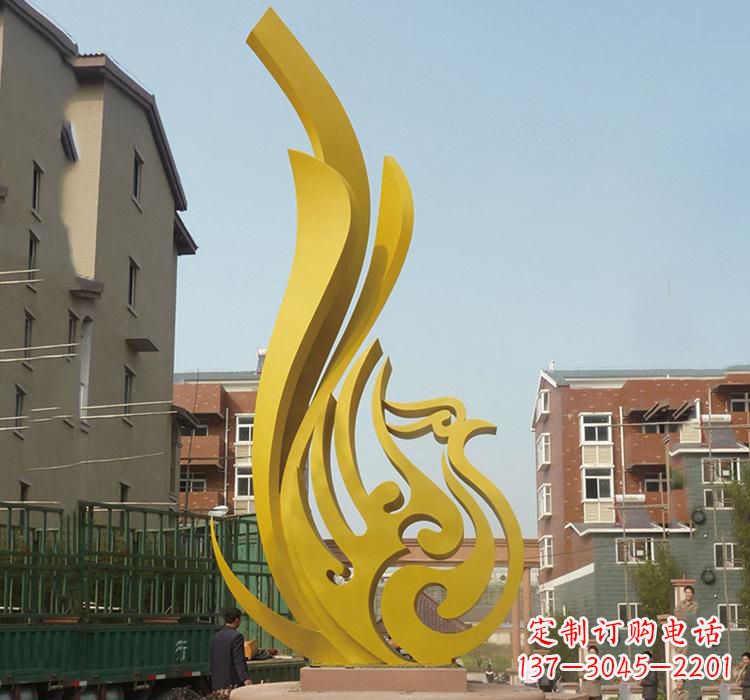安阳不锈钢园林凤凰雕塑
