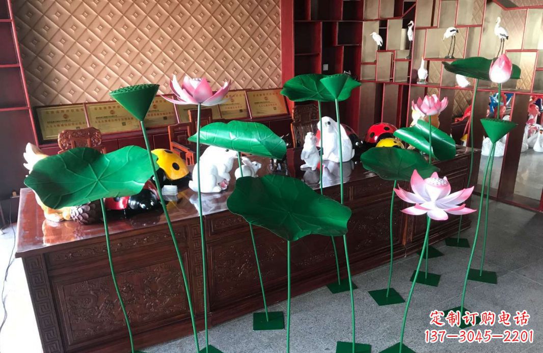 安阳不锈钢园林荷花荷叶景观雕塑