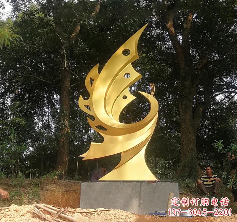 安阳不锈钢园林金凤凰雕塑