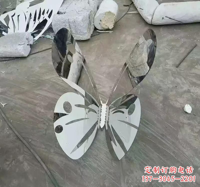 安阳不锈钢园林昆虫镂空蝴蝶雕塑