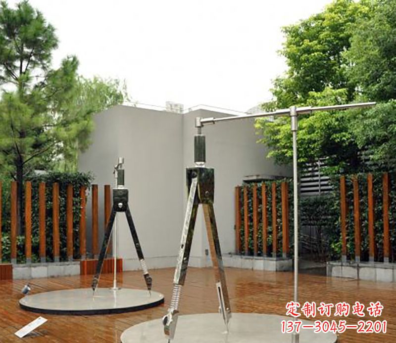 安阳不锈钢圆规雕塑