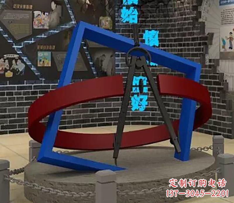 安阳不锈钢圆规景观雕塑