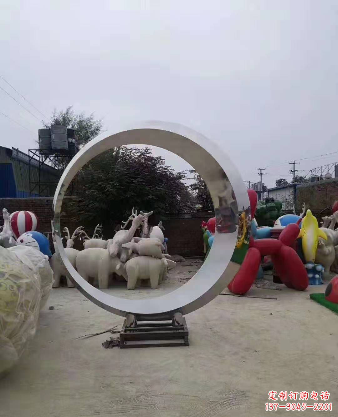安阳不锈钢圆环雕塑广场景观雕塑户外摆件