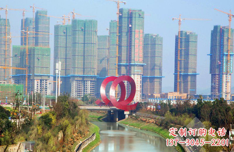 安阳不锈钢圆环公园雕塑 (2)