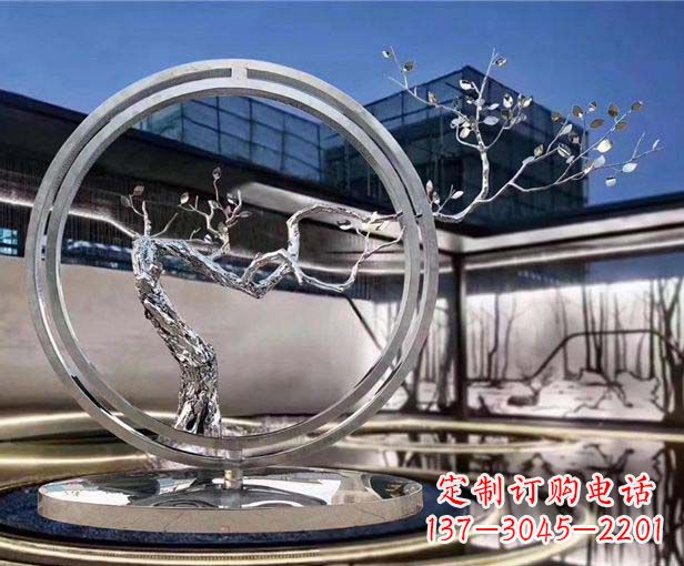 安阳不锈钢圆环景观雕塑1