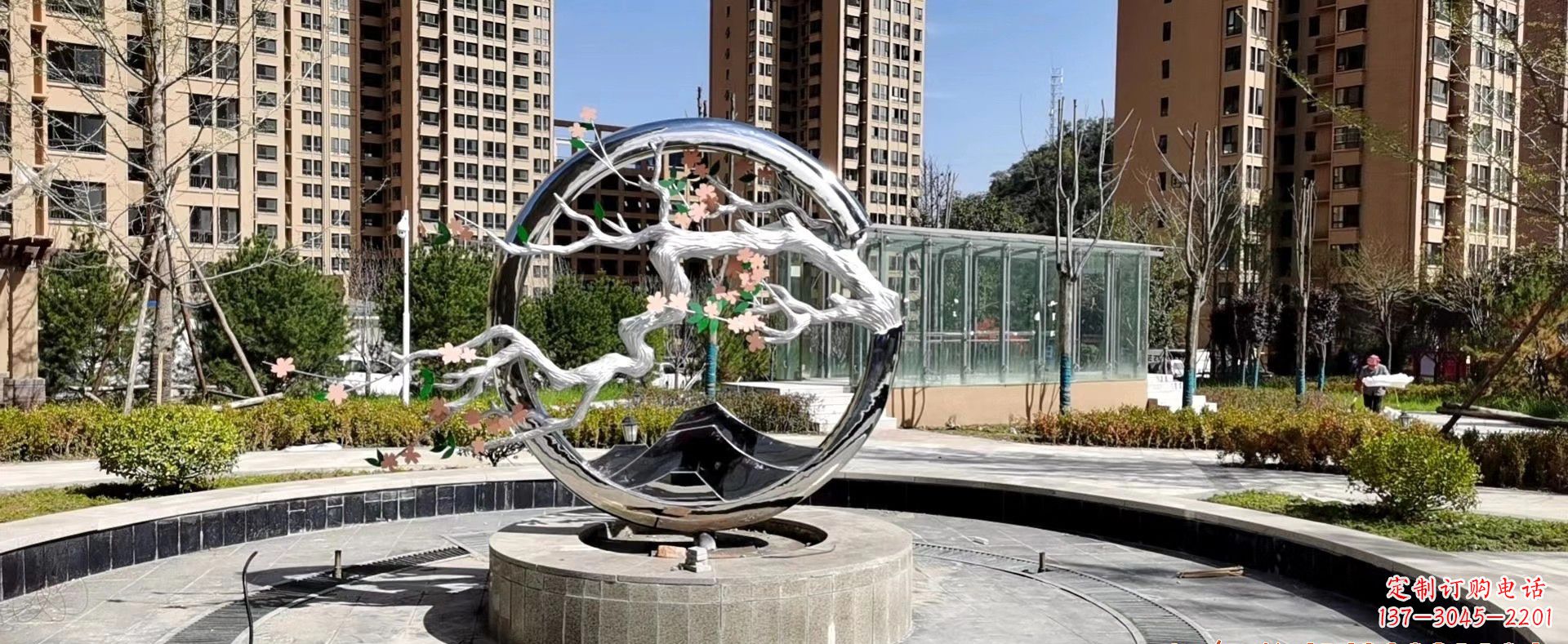 安阳不锈钢圆环景观雕塑222