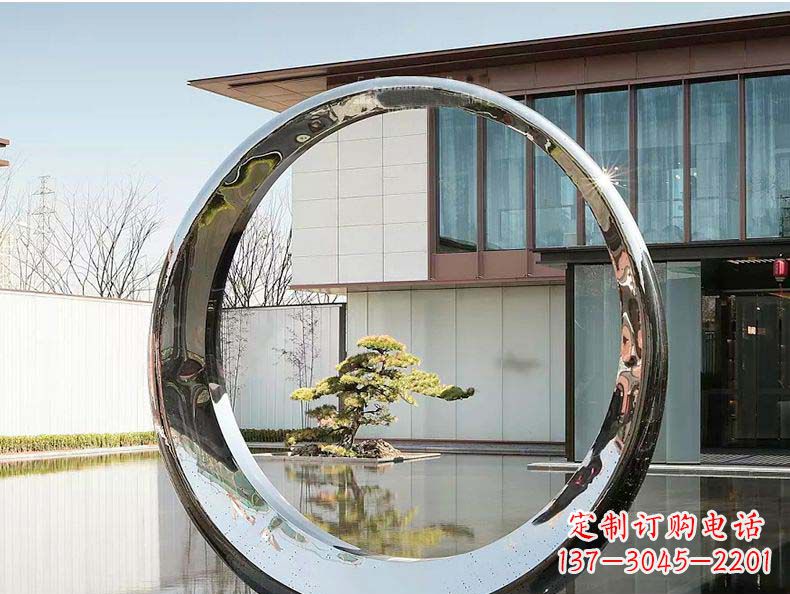 安阳不锈钢月亮摆件雕塑