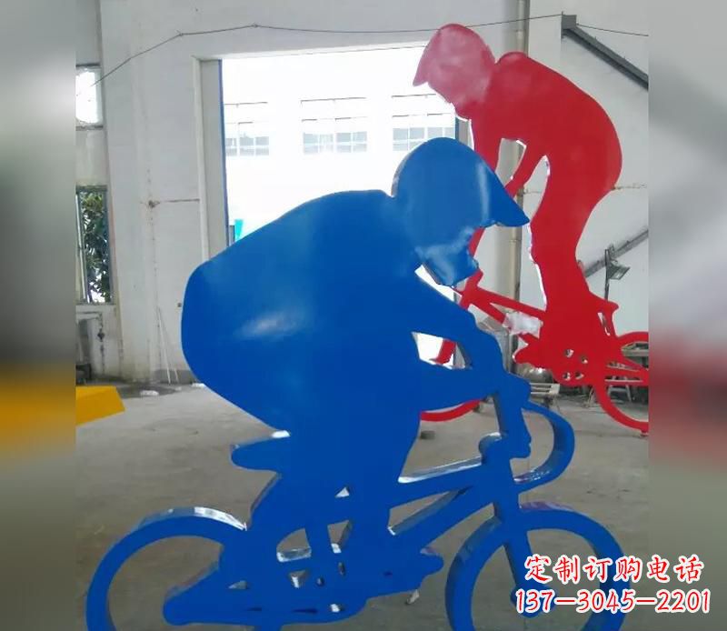 安阳不锈钢运动骑自行车雕塑