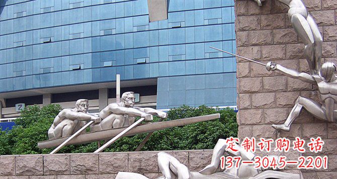 安阳不锈钢运动员抽象街边景观雕塑