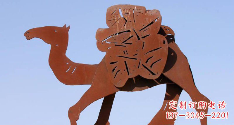 安阳不锈钢运货骆驼动物剪影雕塑
