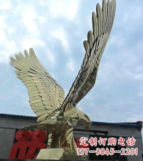 安阳不锈钢展翅的雄鹰动物广场景观雕塑