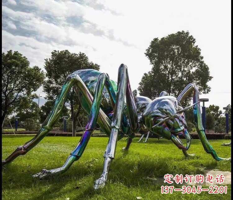 安阳不锈钢蜘蛛公园动物雕塑