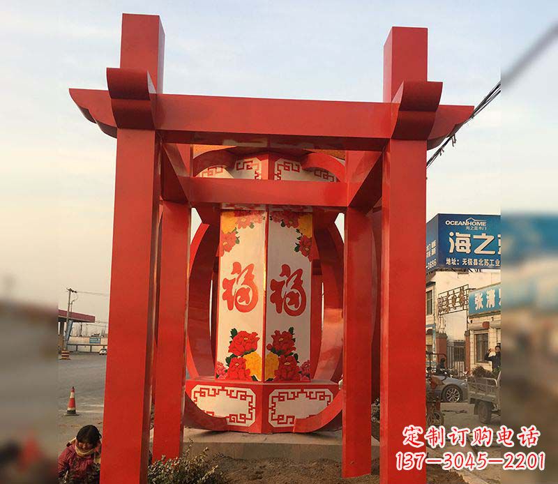 安阳不锈钢中国梦灯笼雕塑