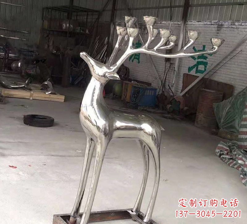 安阳不锈钢烛台梅花鹿雕塑
