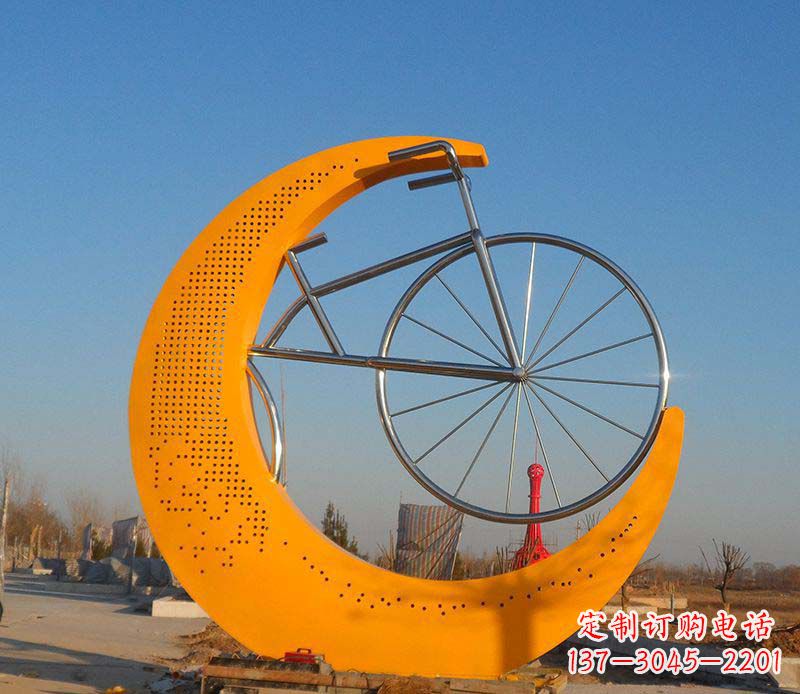 安阳不锈钢自行车雕塑一次性看到的艺术经典