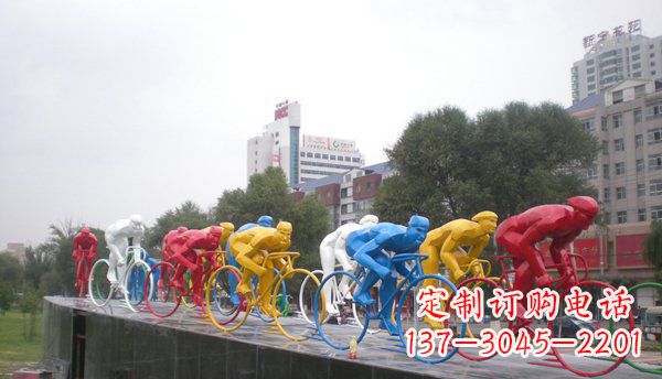安阳不锈钢自行车赛车雕塑