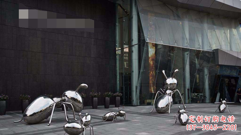 安阳步行街不锈钢蚂蚁景观雕塑